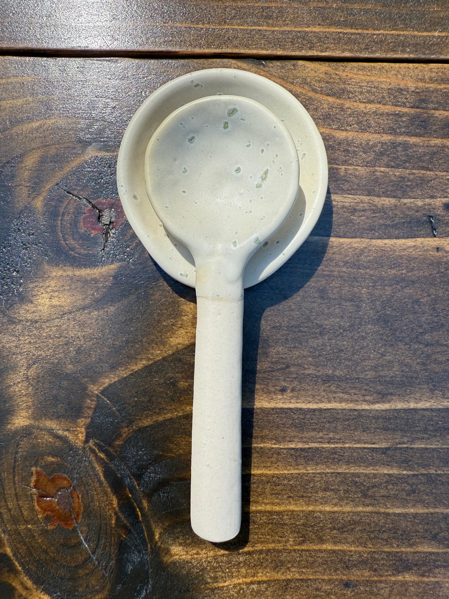 Mini Spoon set - creamy white speck