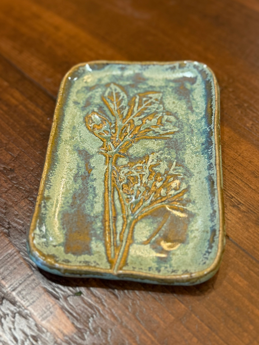 Leafy Plant Soap Dish- Green