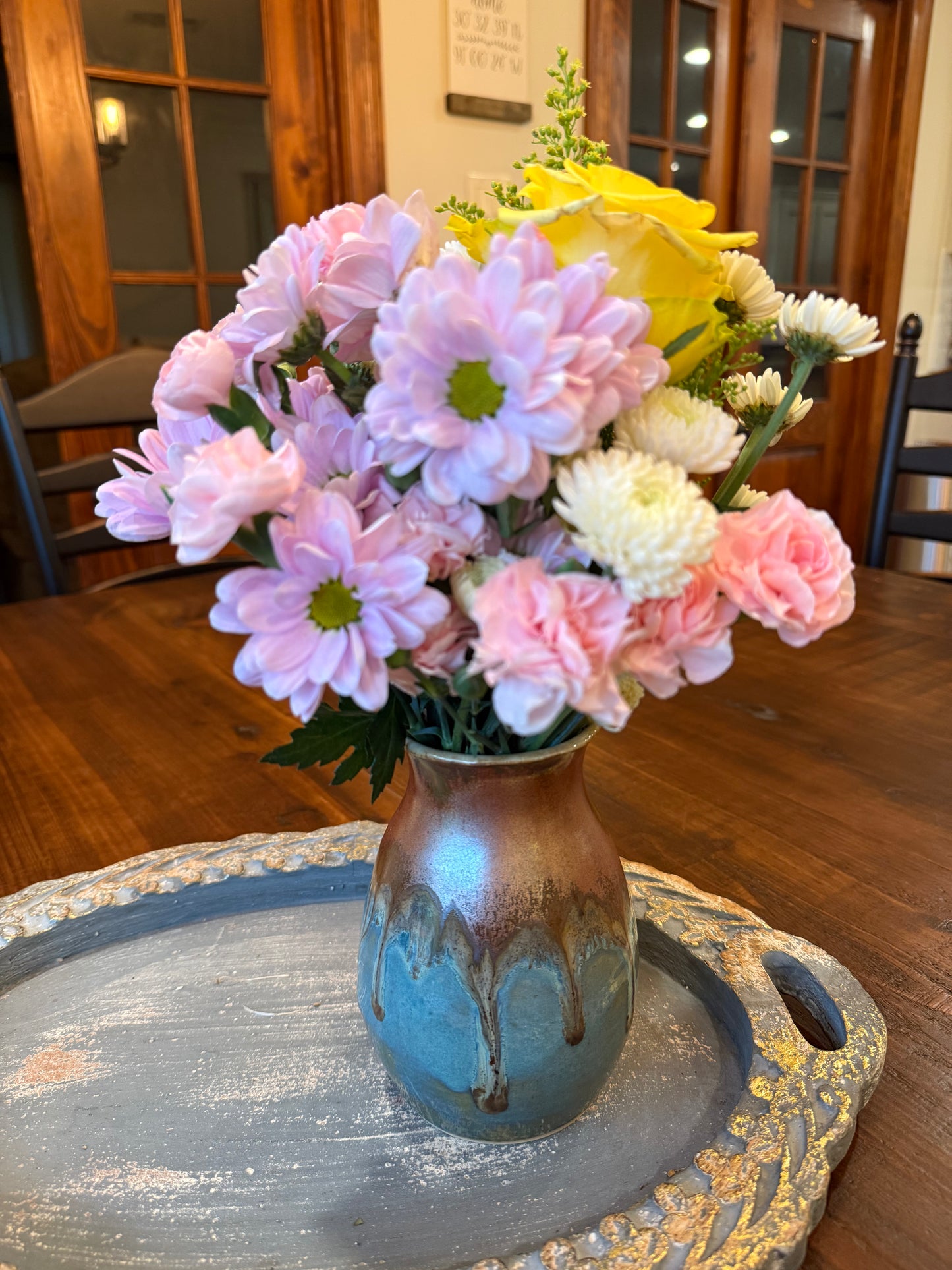 Copper Turqoise Vase