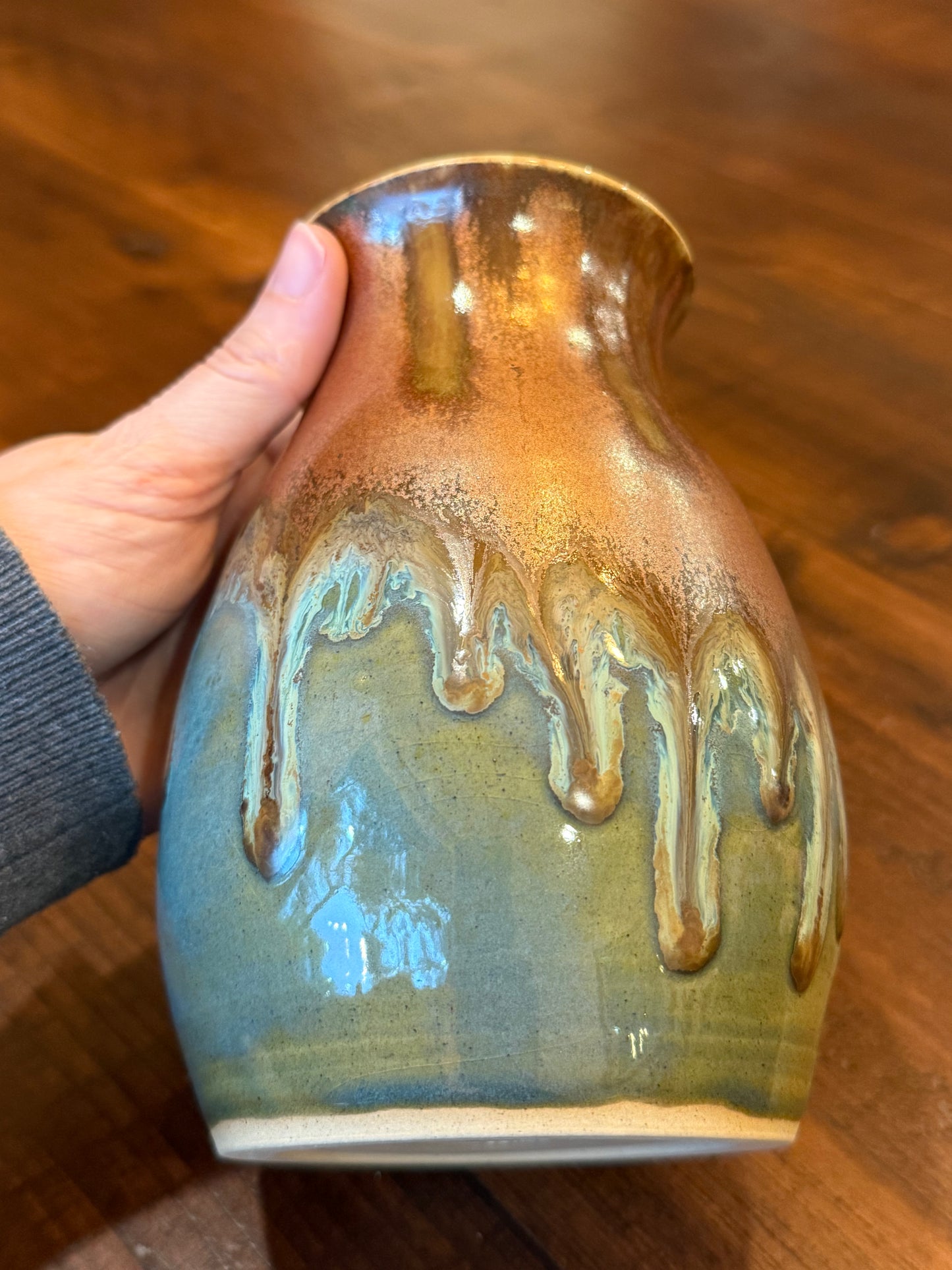 Copper Turqoise Vase