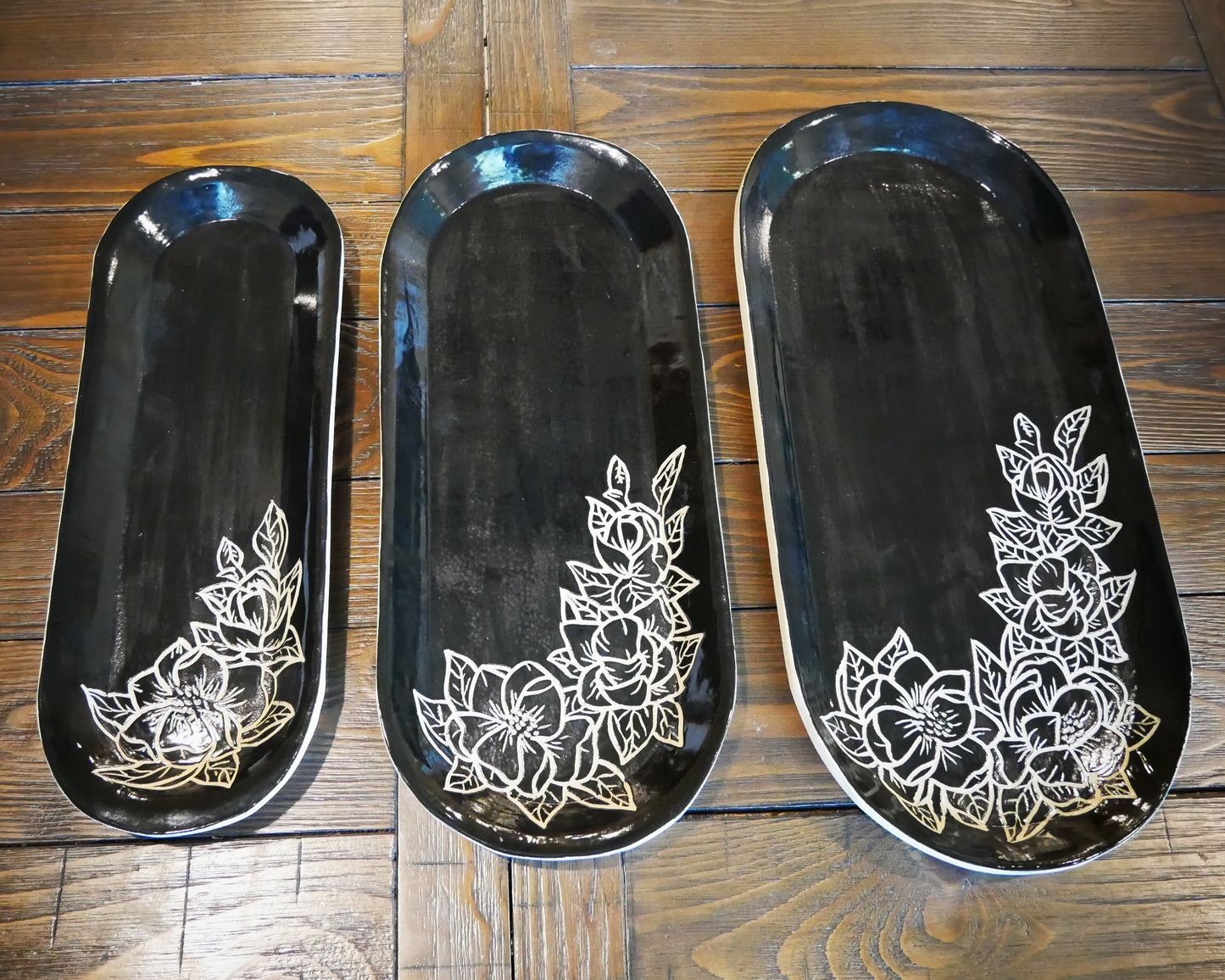 Magnolia Sgraffito Trays