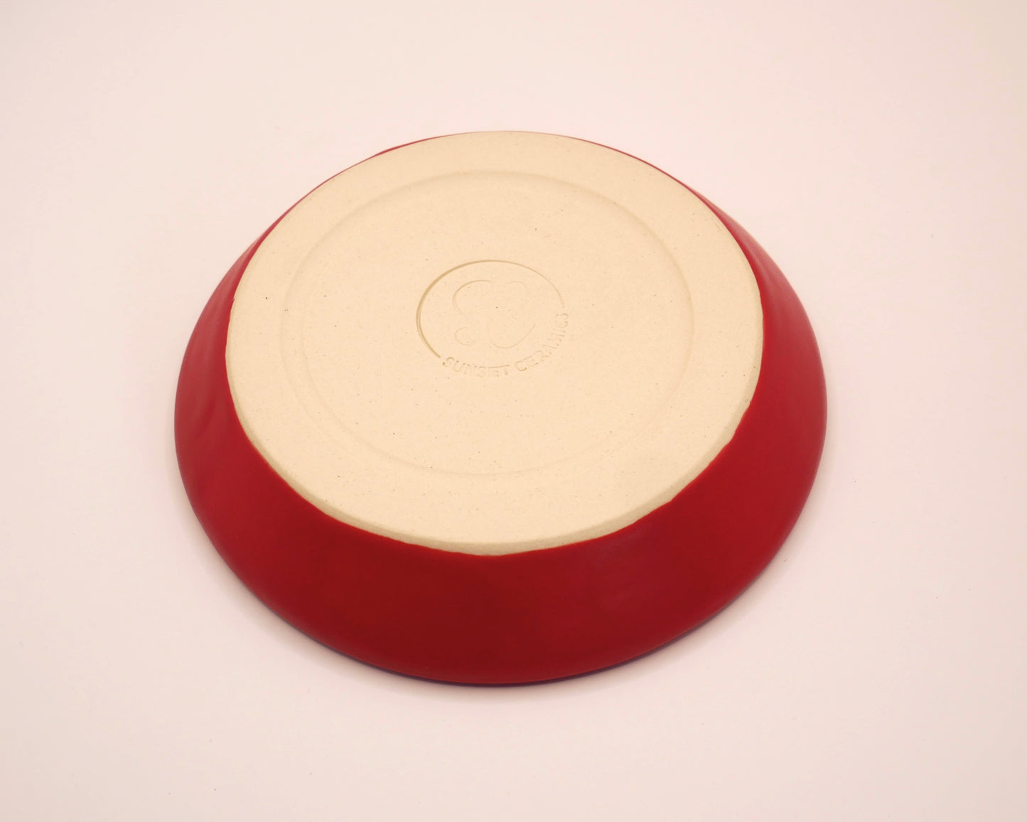 Ladybug Sgraffito Trinket Dish - Red